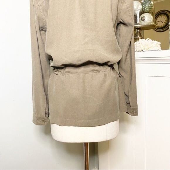 Max Studios Olive Green Soft Twill Utility Jacket Shacket - Picture 8 of 10